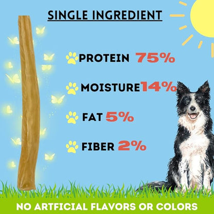 BULLYSTICKS & MORE 12 Inch Beef Collagen Rolls for Dogs (Regular Size - 6 Count) - Bones for Dogs - Dog Parents Choice - No Hide Beef Cheek Rolls