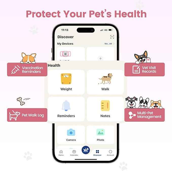 for AirTag Dog Collar Holder, Smart QR Code for Air Tag Holder Cats and Dogs, for AirTag Protective Cases - Scan Alert, Instant Location, Pet Online Profile, Contacts Info (1 Pack, Pink)