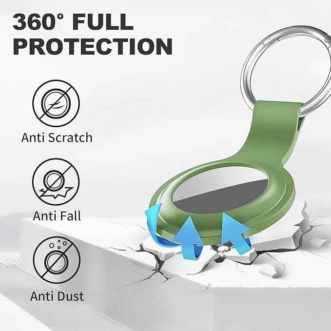 Case for AirTag 2nd Gen (2026) & 1st Gen, Silicone Holder Keychain Key Ring, Protective Cover for Apple for Air Tags, GPS Finder Accessories for Bags, Pets, Kids, Luggage, Teal Green