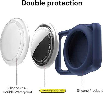 2 Pack for Airtag Dog Collar Holder,IPX8 Waterproof for air Tags-2 Pack,for Apple GPS Tracker Accessories丨Compatible with Apple AirTags丨Fits≤ 1.2" Width Collar for Dog cat Pets（Blue）