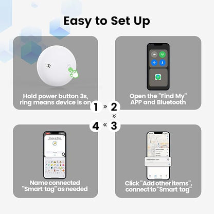Smart Pet Tracker for Collar - Dog Trackers Location for Pet with Holder, No Monthly Fee, Real-Time Tracking, iOS Only, Long-Lasting, IPX6 Waterproof, Anti-Lost Tracker for Cats, Bag Straps, Black