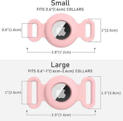 2 Pack Case for Airtag Dog Cat Collar Holder, Soft Silicone Anti-Lost Waterproof Protective Case Compatible with Apple Airtag, for Pet Dog Cat Collars Holder