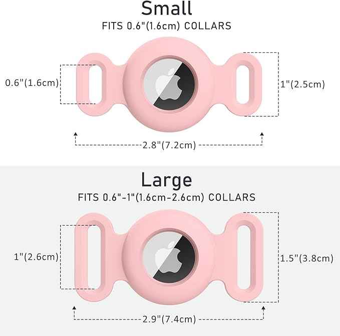 2 Pack Case for Airtag Dog Cat Collar Holder, Soft Silicone Anti-Lost Waterproof Protective Case Compatible with Apple Airtag, for Pet Dog Cat Collars Holder