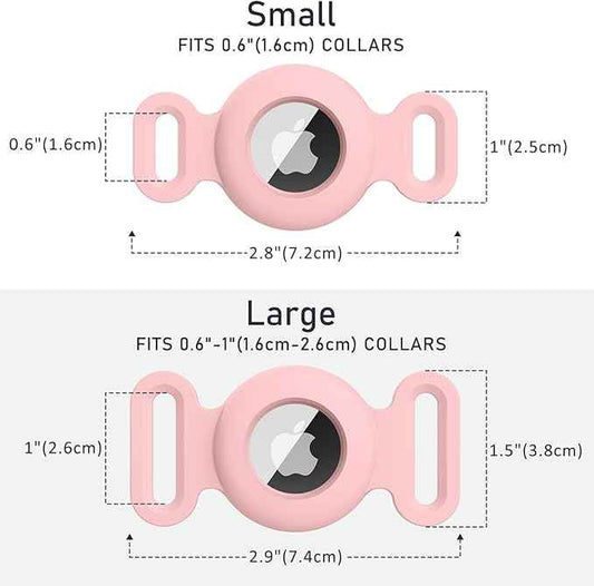 2 Pack Case for Airtag Dog Cat Collar Holder, Soft Silicone Anti-Lost Waterproof Protective Case Compatible with Apple Airtag, for Pet Dog Cat Collars Holder