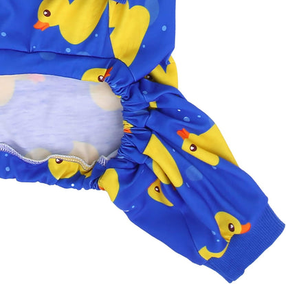 HDE Dog Pajamas One Piece Jammies Jumpsuit Pet Clothes Outfit Stretchy Lightweight Comfy Shirt Pjs for M-3XL Dogs Ducks Blue - L