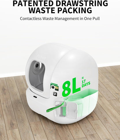 PETKIT 2025 Purobot Max Pro AI-Camera Self Cleaning Cat Litter Box, 210° Wide Angle Lens Night Vision Cat Facial Recognition Automatic Litter Box with 5G WiFi App Control Odor-Free