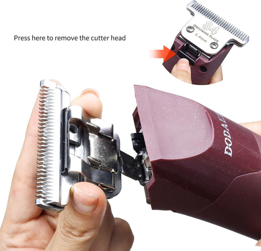Professional Grooming Electric Corded 2-Speed Horse Clipper with Detachable Blade - Cool & Quiet Running Design - Includes Size T84 Blade for Complete Horse Grooming - Burgundy