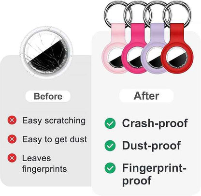 Case for AirTag 2nd Gen (2026) & 1st Gen, Silicone Holder Keychain Key Ring, Protective Cover for Air Tags, GPS Finder Accessories for Bags, Pets, Kids, Luggage,Pink/Hot Pink/Light Purple/Red