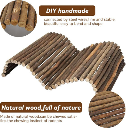 kathson Rabbit Wooden Bridge(20.0 x 11.8 inches),Guinea Pig Wood Tunnel Large Bunny Ladders Small Animal Flexible Hideout for Hamster Chinchillas Guinea Pig Hedgehog and Other Rodents