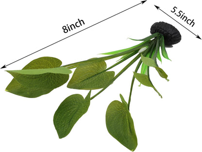 Silk Aquarium Plants for Betta Fish Tank, 2 Pcs 7.8 Inch Small Silk Aquarium Plant Aquatic Water Grass Decoration (Green, 8 Inch)