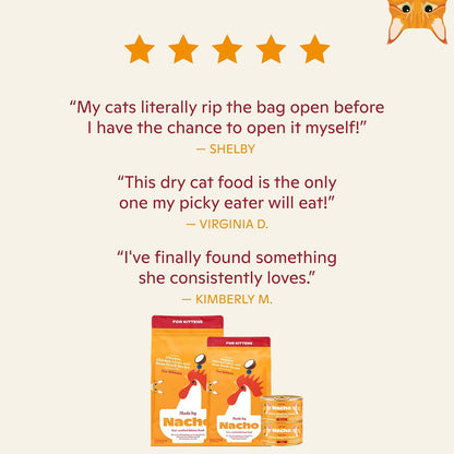 Made by Nacho Kitten Dry Kibble Infused with Bone Broth, Healthy High Protein Cat Food, Cage-Free Chicken and Chicken Liver, 2lb Bag