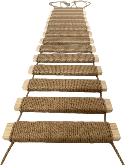 Cat Climbing Kit - Sisal Rope Cat Bridge, Cage Ladder, Scratcher & Step Platform Tower, Cat Ladder