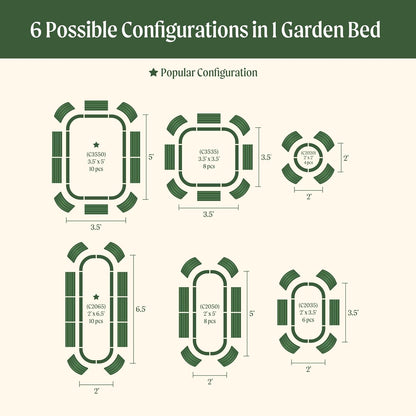 Vego garden Aluzinc Raised Garden Bed Kits, 17" Tall 6 in 1 Modular Metal Raised Planter Bed for Vegetables Flowers Patio Ground Planter Box, Sunlit Oak