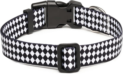 Mercano Adjustable Dog Collar - Special Design Patterns, Soft Nylon Comfortable Durable Pet Collar for Small Medium Large Dogs (XS, Rhomb)