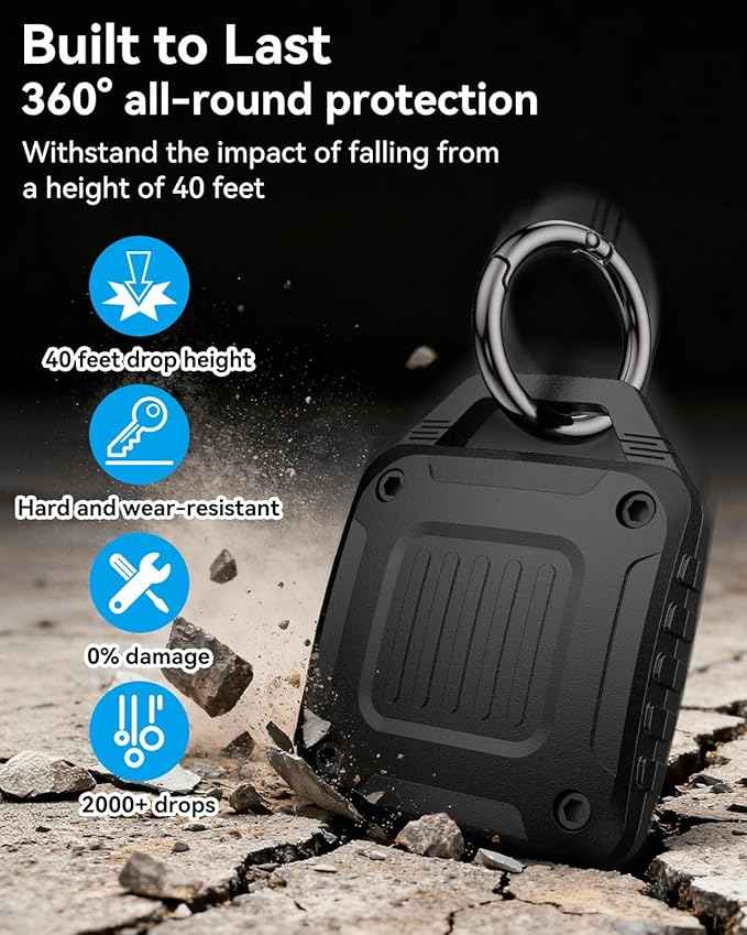DDJ 4-Pack IPX8 Waterproof for AirTag Holder Case Keychain, Screw Lock - Rugged Case for Apple AirTags 1st & 2nd Generation with Key Ring, Durable Air TagHolder for Dog Collar/Luggage/Key/Backpack