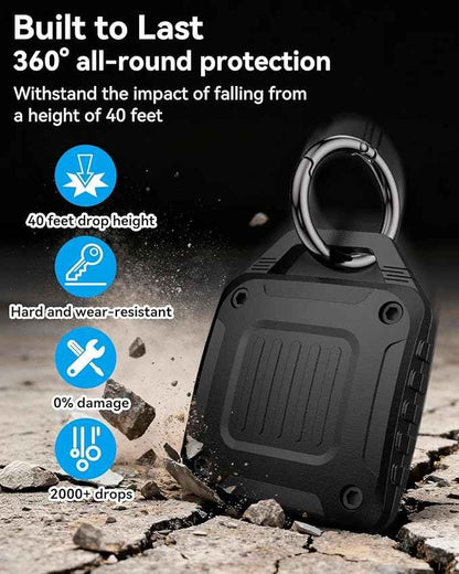 DDJ 4-Pack IPX8 Waterproof for AirTag Holder Case Keychain, Screw Lock - Rugged Case for Apple AirTags 1st & 2nd Generation with Key Ring, Durable Air TagHolder for Dog Collar/Luggage/Key/Backpack