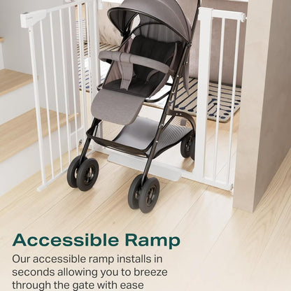 Cumbor 36" Extra Tall Baby Gate for Dogs and Kids with Wide 2-Way Door, 29.7-40.6" Width, and Auto Close Personal Safety for Babies and Pets, Fits Doorways, Stairs, and Entryways