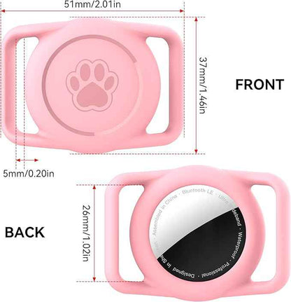 2 Pack for Airtag Dog Collar Holder,IPX8 Waterproof for air Tags-2 Pack,for Apple GPS Tracker Accessories丨Compatible with Apple AirTags丨Fits≤ 1.2" Width Collar for Dog cat Pets(Pink)