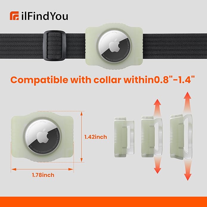 Waterproof AirTag Dog Collar Holder for Apple AirTag QR Code