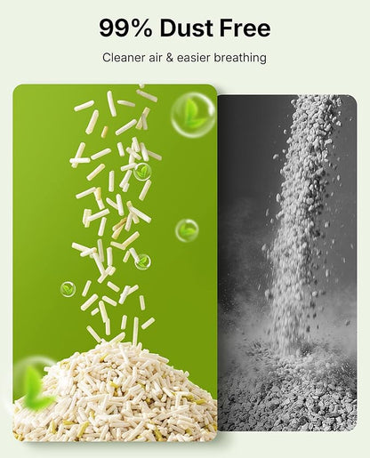 PETKIT Tofu Cat Litter, Superior Clumping Flushable, 100% Natural Ingredients Plant Cat Litter, Urine pH Detection Tofu Litter, Dust-Free,Low Tracking and Odor Control