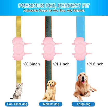Airtag Dog Collar Holder - Silicone IPX8 Waterproof Airtag Cat Collar - Secure and Stylish, Adjustable Strap Fits All Widths