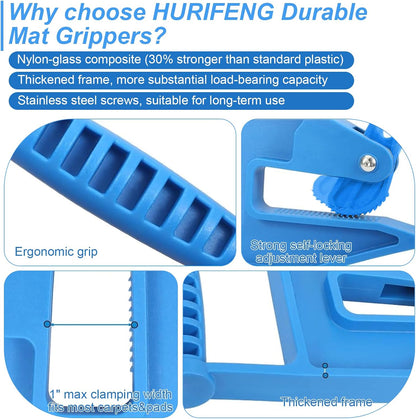 2-Pack Heavy Duty Mat Grippers – Stall Mat Movers for Horse Barn, Gym, Trailer & Rubber Flooring – Ergonomic Mat Puller for Easy Lifting & Moving – Durable, Non-Slip Handles for Secure Grip
