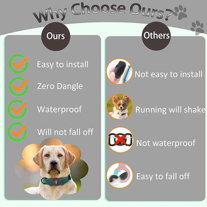 SANKALA Airtag Dog Collar Holder, [1 Pack] Waterproof Dog Airtag Holder, Silicone Full Body Covered Anti-Lost Protective Apple Air Tag Holder for Pet Collar - Fits All Width Collars, Coffee