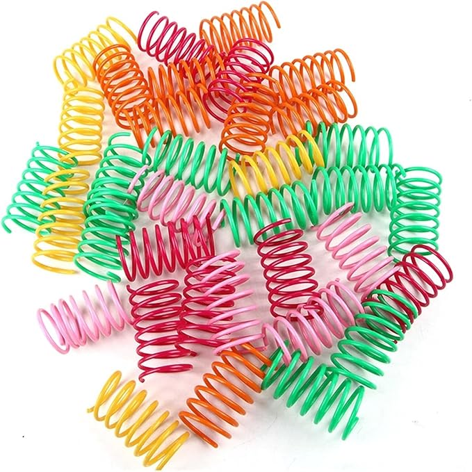 Cat Spring Toy 500PCs Colorful Plastic Spring Coils Attract Cats Cat Accessories for Indoor Cats for All Breeds