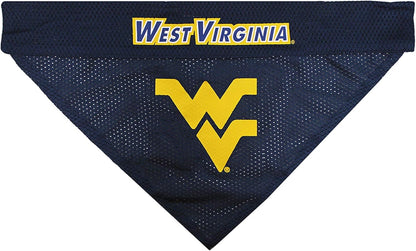 Pets First Collegiate Pet Accessories, Reversible Bandana, West Virginia Mountaineers Size Small/Medium