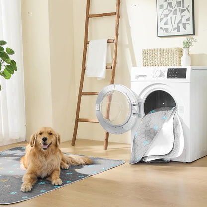 Aitmexcn Washable Puppy Dog Pee Pad, 2PCS 100% Waterproof Whelping Training Mat for Puppy/Senior Dog, Fast Drying Reusable Puppy Pads for Indoor, Outdoor and Car Travel- 36x36'' Llight Gray