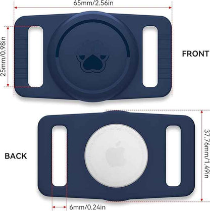 for Airtag Dog Collar Holder 2 Pack,Waterproof Dog Collar Holder for Apple AirTag(Gen 1 & 2),Silicone Air Tags Case for Dog Collars(Navy)