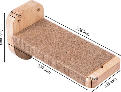 3pcs Cat Wall Steps, Climbing Mounted Furniture, Shelves With Hemp Rope Covered, Solid Wood Ladder for Playing and Climbing (Large-Wood)