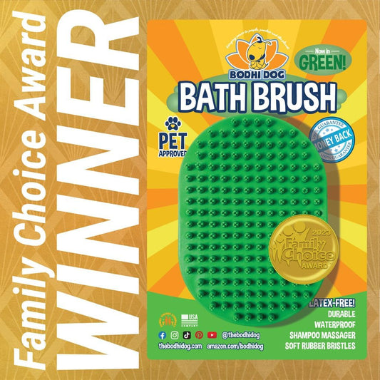 Bodhi Dog Shampoo Brush - Pet Grooming & Bath Supplies for Dogs and Cats - Bath Brush for Long & Short Hair - Premium Scrubber for Shower, Bathing & Massage (One Pack, Green)