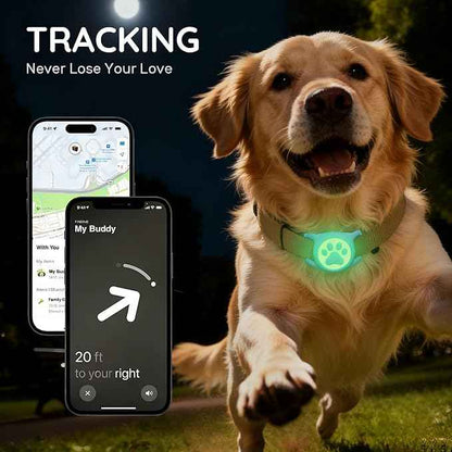 Waterproof Airtag Holder for Dog Collar,Stretchy Silicone|Full Body Covered|AirTag Holder Glow in the Dark, (Blue-Luminous)
