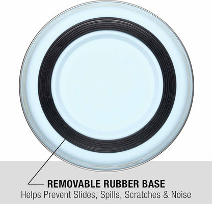 Loving Pets Bella Dog Bowls- Stainless Steel Dog & Cat Bowls - Spill Proof Dog Food Bowl, Cat Bowl, Puppy Essentials & Pet Supplies Great for Home & Travel (Medium 20-25 lbs, Murano Blue)