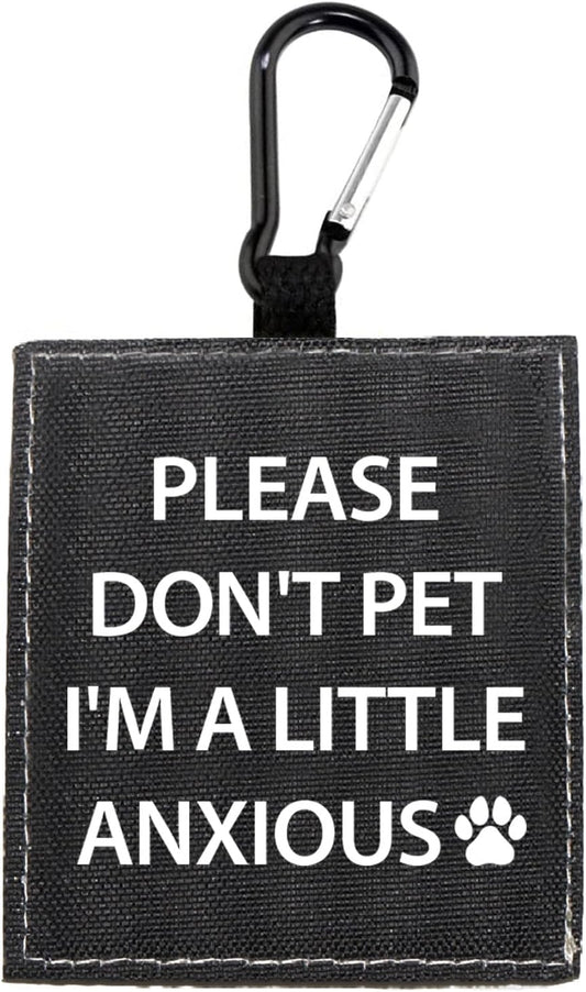 Funny Dog Leash Sleeve Please Don't Pet I'm a Little Anxious Pet Leash Wrap Wrap Alert Hanging ID Patch Tag (Little Anxious-Tag)