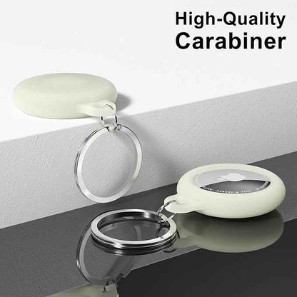oakxco for Airtag Keychain Silicone, Airtag Holder with Key Ring, Air Tag Cover Cute Accessories for Kids, Luggage, Car Dog Collar, Car, Compatible with Apple Airtag Case, Glow in Dark Green