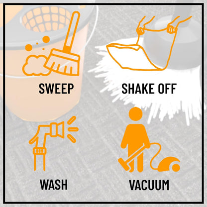 Indoor/Outdoor Hose-Wash Embossed Design Non-Slip Rubber 18" x 30" Modern Entryway Mat for Entryway, Patio, Backyard, Garage, 18" x 30", Charcoal