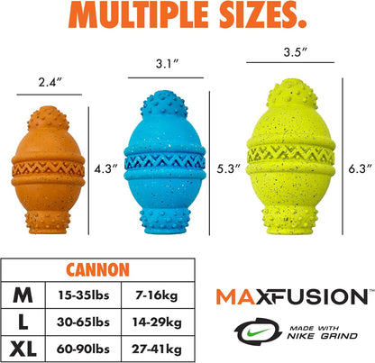 Max Fusion with Nike Grind, Arlee Cannon Treat Dispensing Dog Toy, Durable Dog Treat Toy, XL