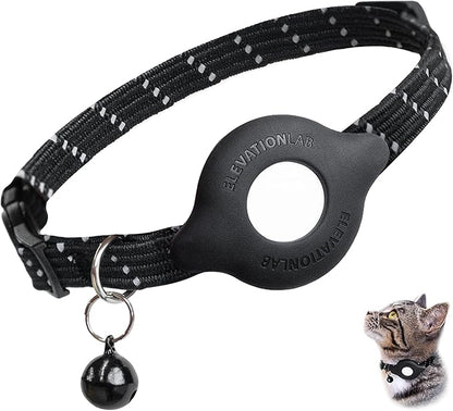 AirTag Cat Collar Breakaway - TagVault™ - Secure AirTag Cat Collar, Ultra-Compact, Doesn't Dangle, Refelective, Bell | Elevation Lab (with Collar)