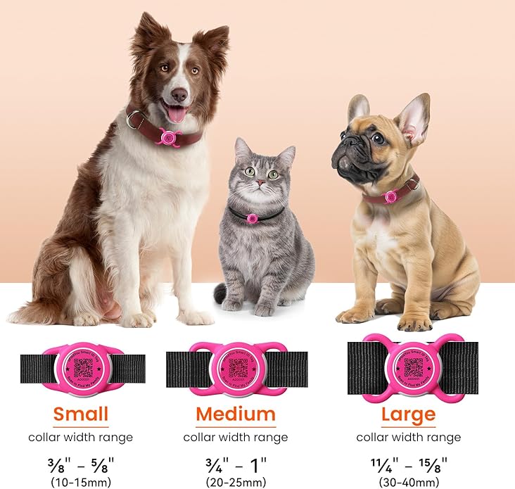 Waterproof AirTag Dog Collar Holder for Apple AirTag QR Code