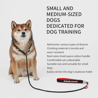 Dog Anti-Slip Leash 5FT with Metal Stopper - Durable No-Pull Training Lead for Small, Medium & Large Dogs - Comfortable Handle Nylon Rope, Tangle-Free Pet Walking Leash (Black, 5 FT)