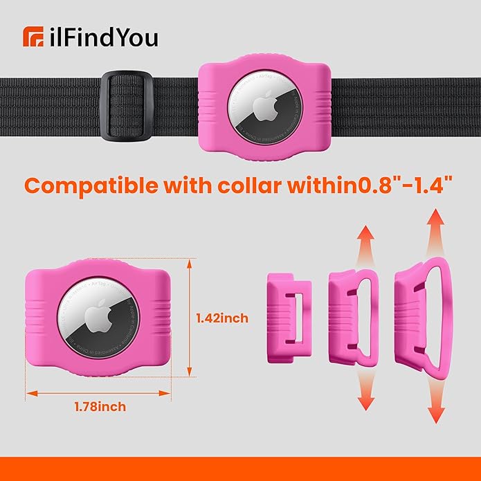 Waterproof AirTag Dog Collar Holder for Apple AirTag QR Code