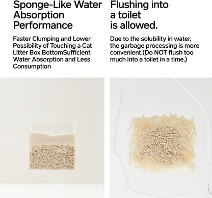 pidan Tofu Cat Litter Clumping,Flushable,Ultra Absorbent and Fast Drying, 100% Natural Ingredients Litter,Solubility in Water,Really Dust-Free,Less Scattering (5.3lb×4bags)