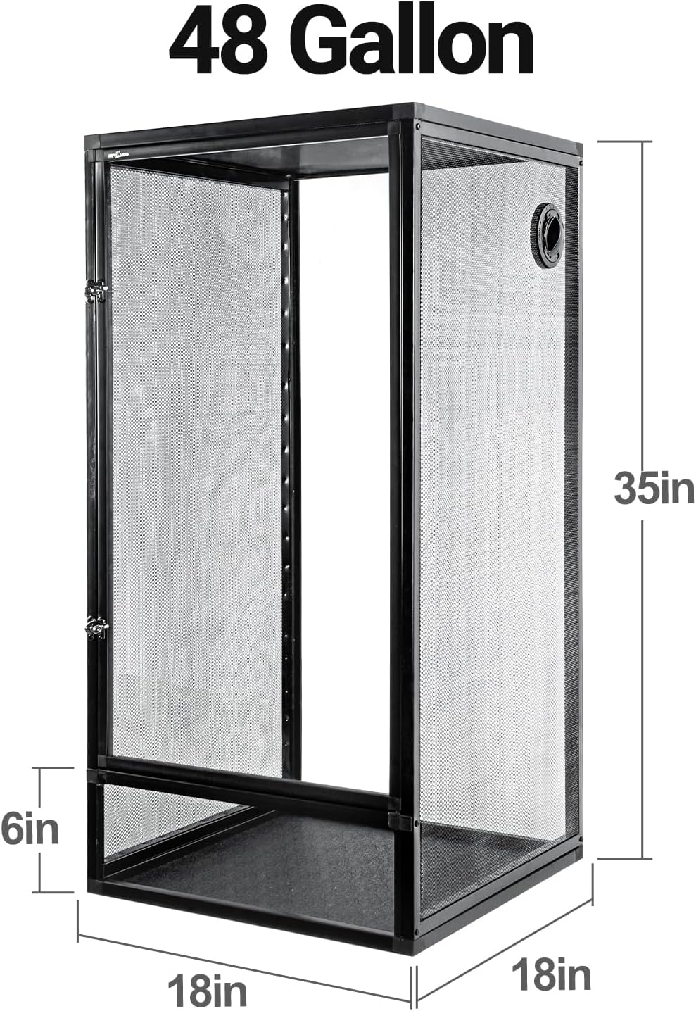 REPTI ZOO 18" x 18" x 36" Front Opening Chameleon Cage with 3-Sided Metal Mesh, 50 Gallon Screen Vertical Terrarium with Background Sticker, Tall Enclosure for Chameleon, Tree Frog, Arboreal Reptiles - Pawvie