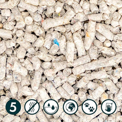 Omlet Premium Paper Cat Litter | Non-Clumping & Perfect for Kittens | Biodegradable and Lightweight Cat Litter Option | Excellent Odour Control and High Absorbency | No. 5 - Paper - 7 lbs. 11 oz.