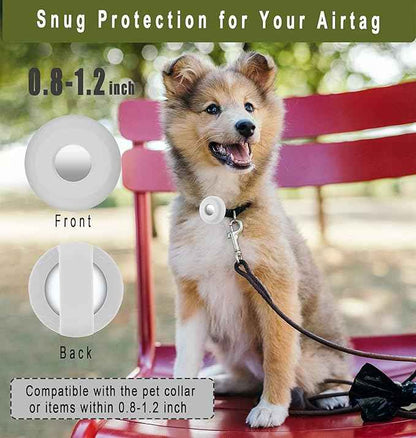 for Airtag Holder for Dog Collar, Cibaabo Silicone Air Tag Case Cover Compatible with Apple Airtags for 0.8-1.2inch Cat Pet Collar Harness Loop