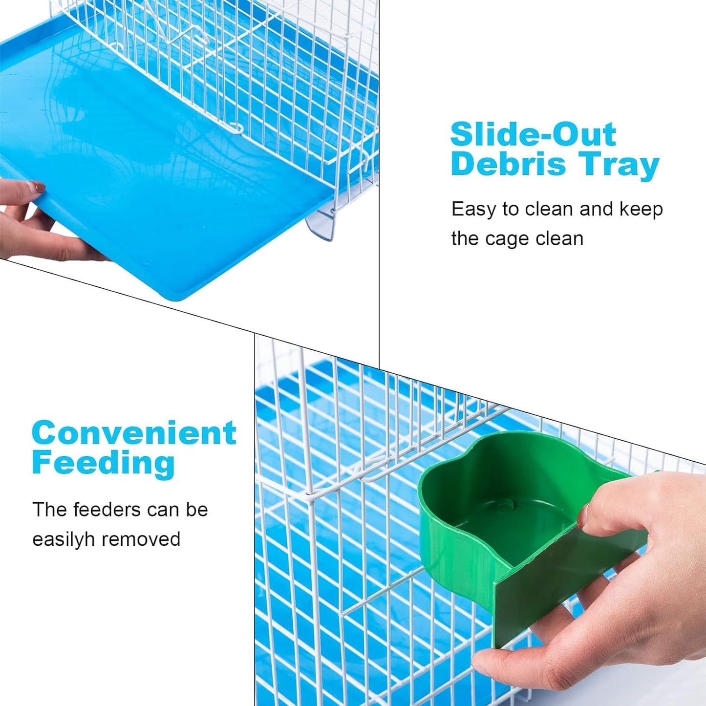 Small Bird Travel Cage-Lightweight Small Birds Starter Kit with Birdcages and Accessories Great for Parakeets Lovebirds Parrotlets Finches Canaries Removable Plastic Tray Include