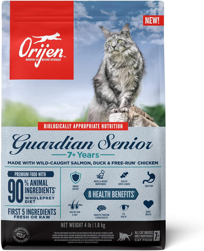 ORIJEN Guardian Senior Grain Free High Protein Premium Dry Cat Food 4lb Bag
