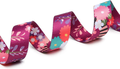 Mercano Adjustable Dog Collar - Special Design Patterns, Soft Nylon Comfortable Durable Pet Collar for Small Medium Large Dogs (L, Colorful Flower)